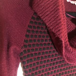 Burgundy patterned tunic/sweater dress
